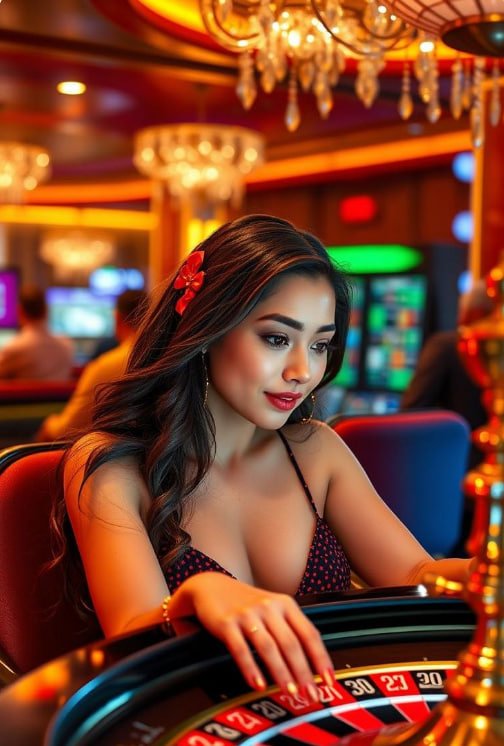 Dealer live casino profesional mengelola permainan real-time